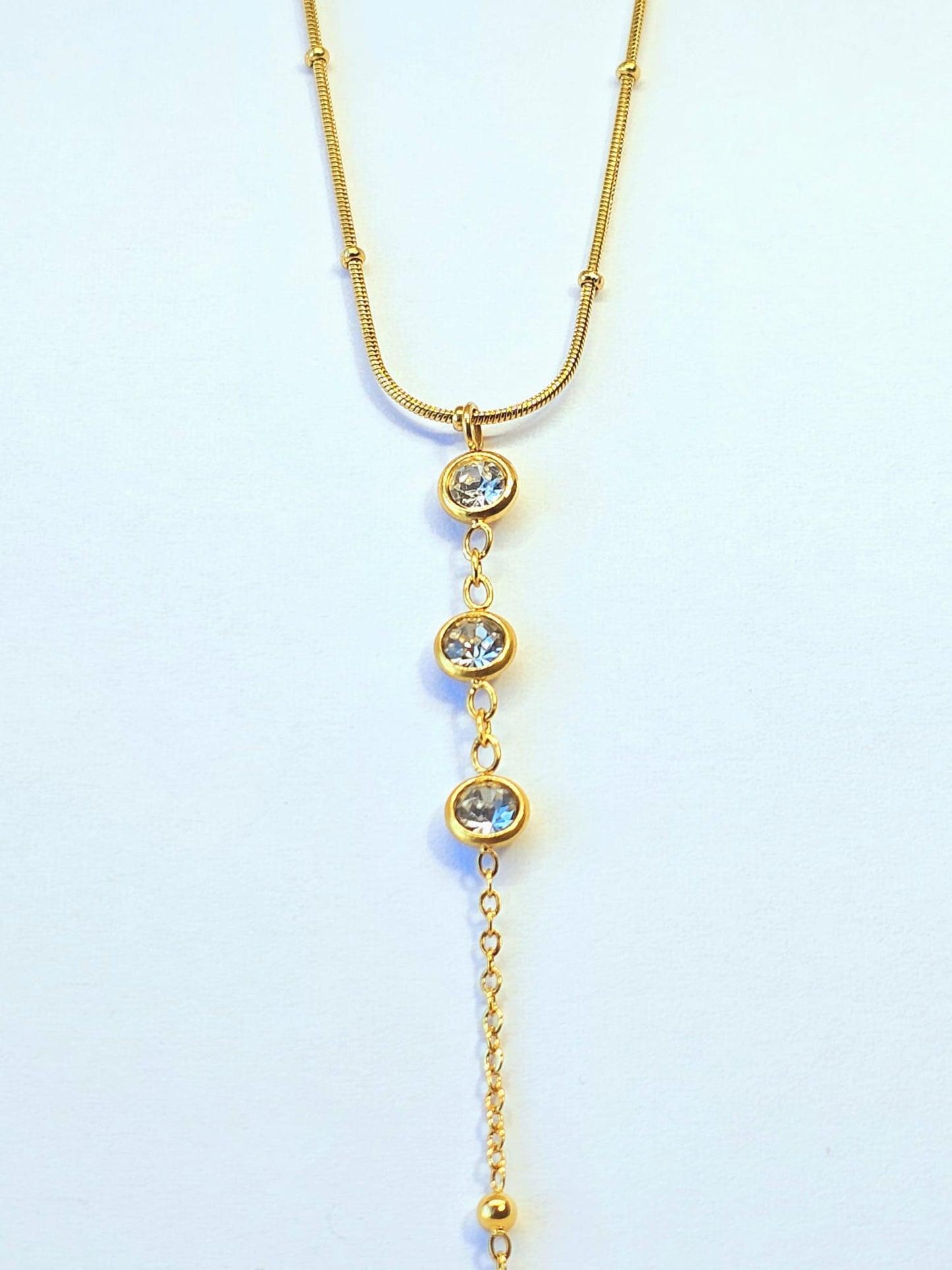 Crystal Drop Y-Necklace