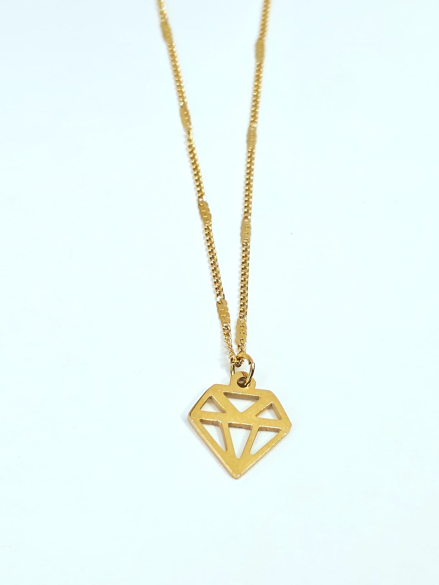 Delicate Diamond Outline Necklace