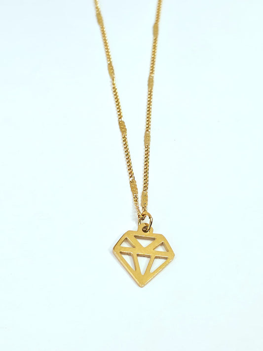 Delicate Diamond Outline Necklace